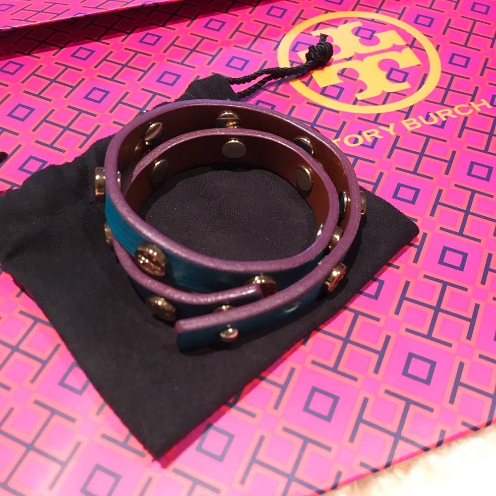 LIKE NEW Tory Burch Double-Wrap Logo Bracelet